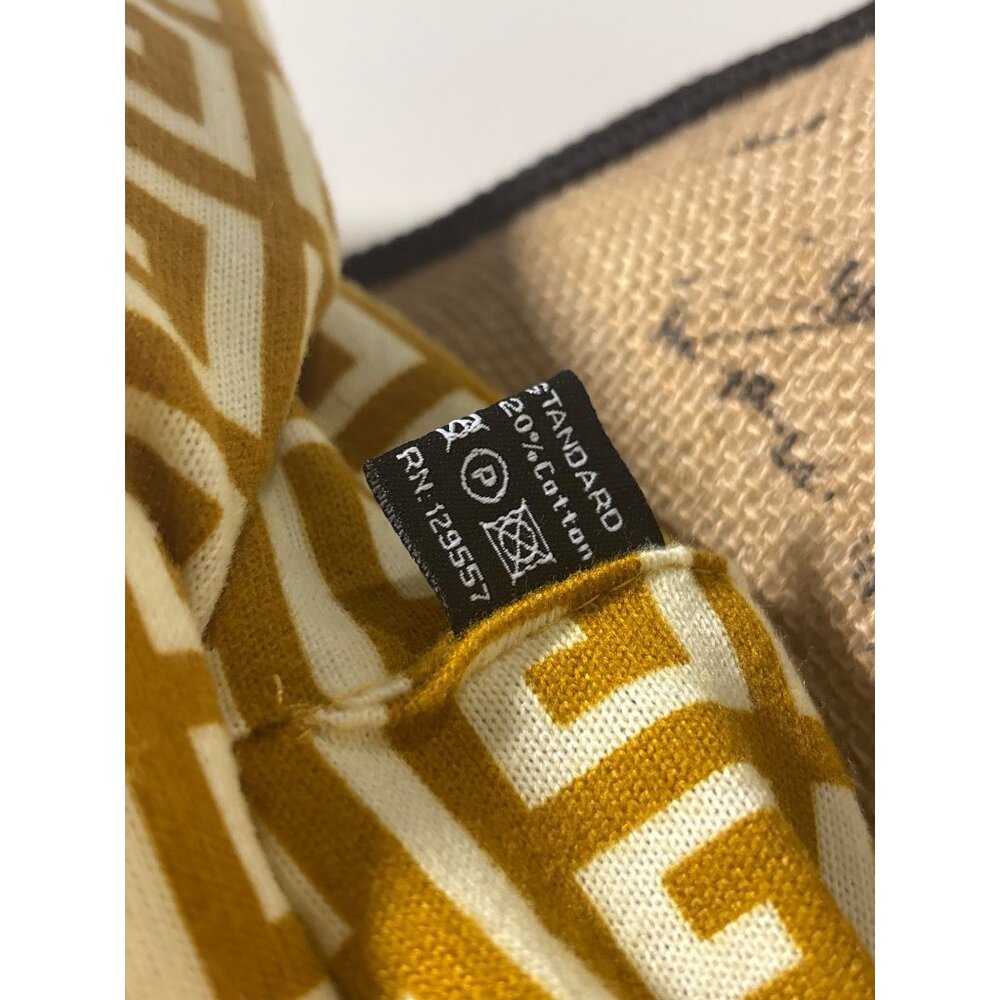 Geometric Yellow & White Infinity Greek Key Scarf Long Soft - Picture 3 of 7
